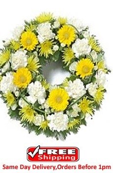 Yellow and White Wreath